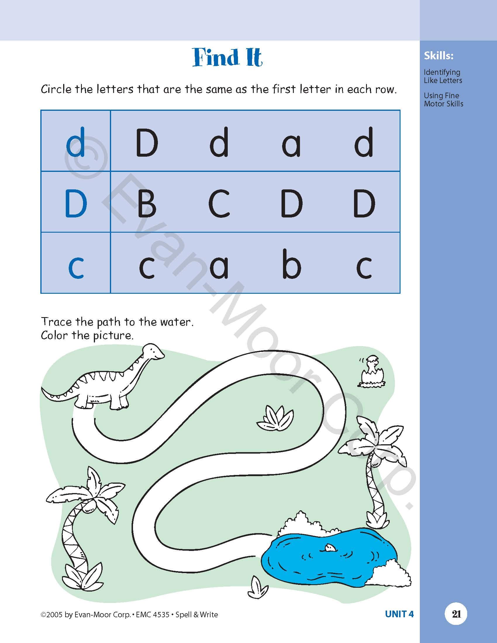 Skill Sharpeners Spell and Write Grade PreK