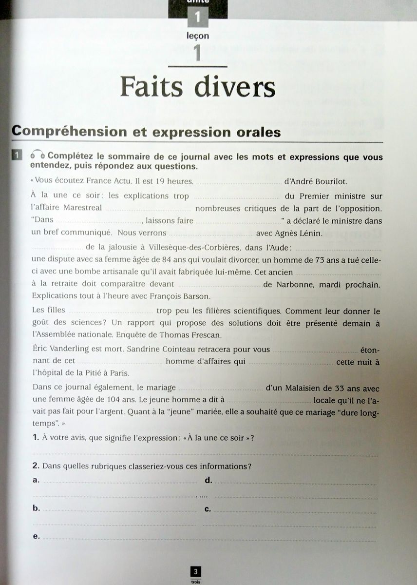 Festival 3 Cahier d'exercices + CD