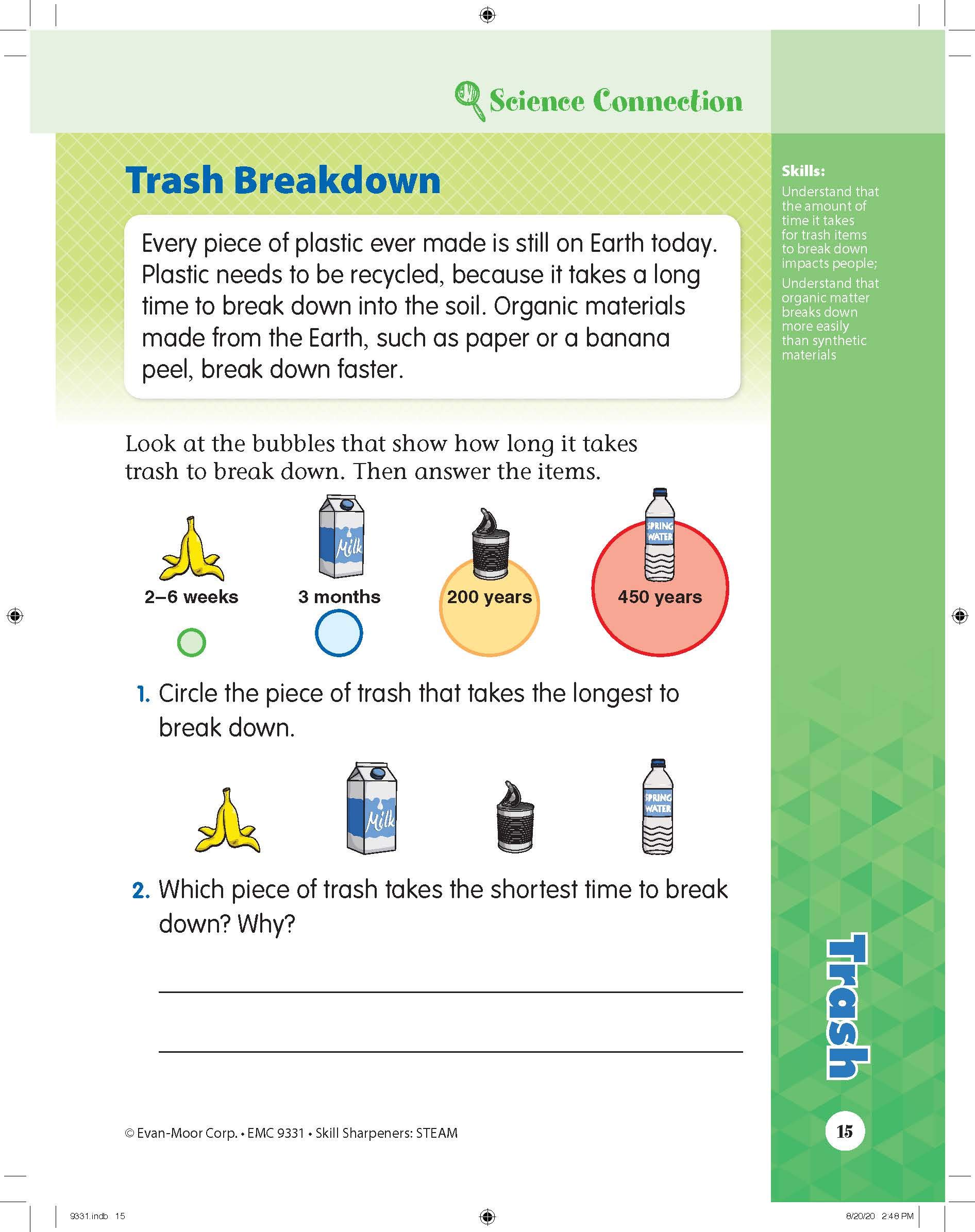 Skill Sharpeners STEAM Grade 1 Activity Book