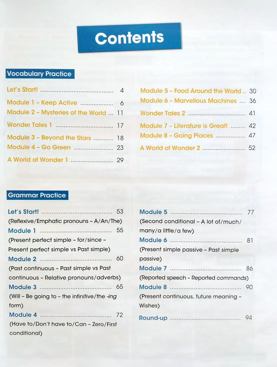 i Wonder 6 Vocabulary and Grammar Practice