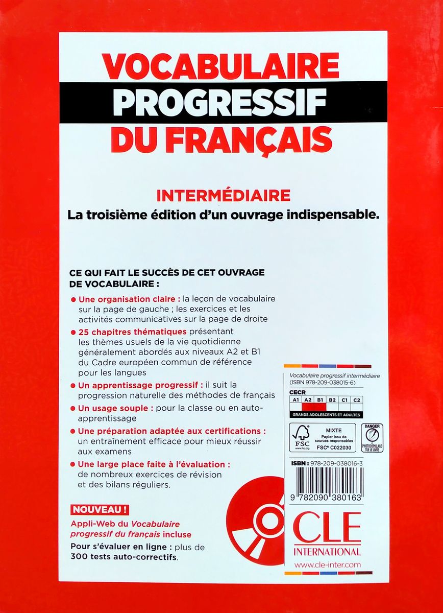 Vocabulaire Progressif du Francais 3eme edition Intermediaire A2-B1 Corriges (ответы)