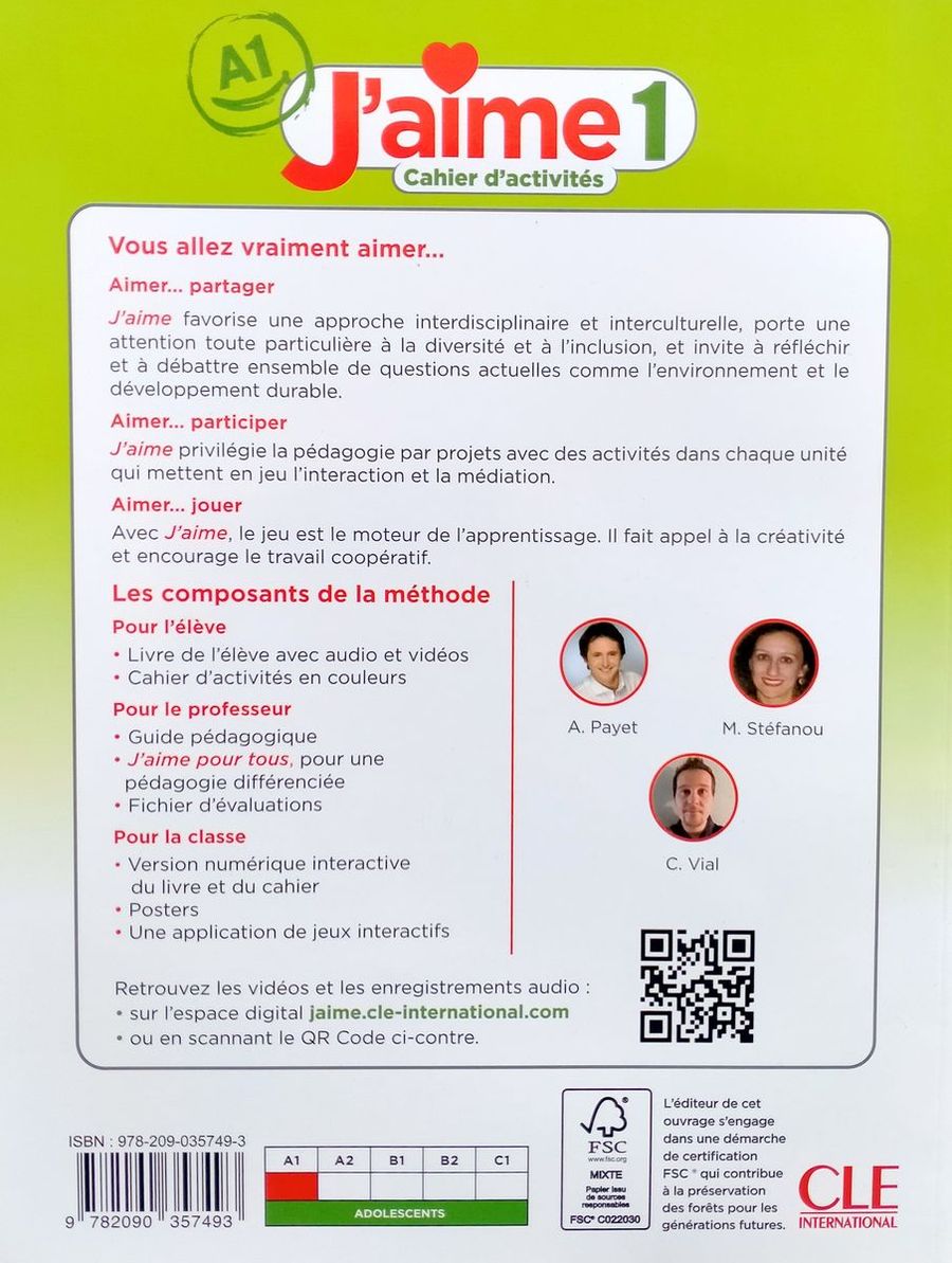 J'aime 1 A1 Cahier d'activites