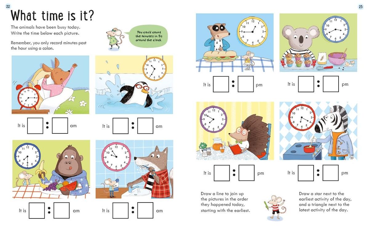 Usborne Workbooks Telling the Time Age 7-8