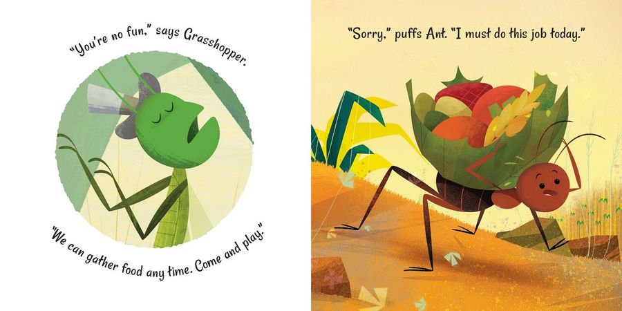 Usborne Little Board Books The Ant and the Grasshopper