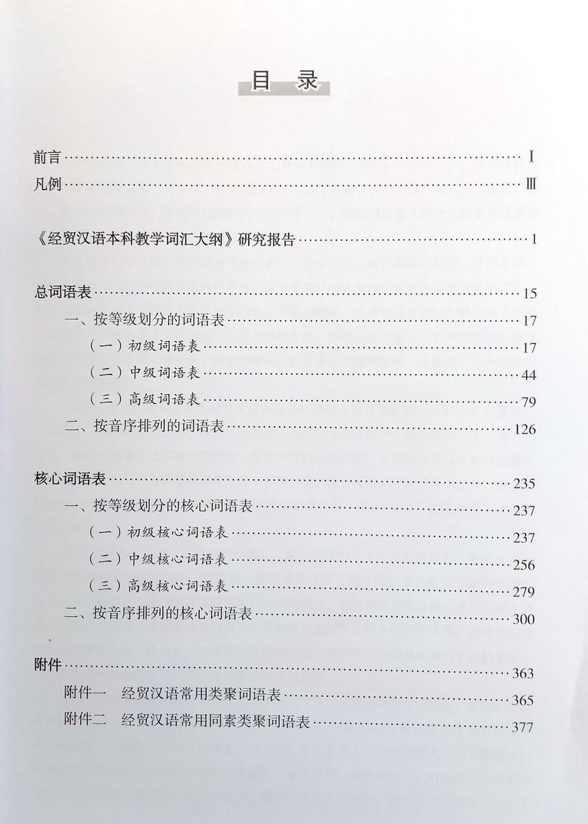The Word Syllabus of Business Chinese for Undergraduate Education