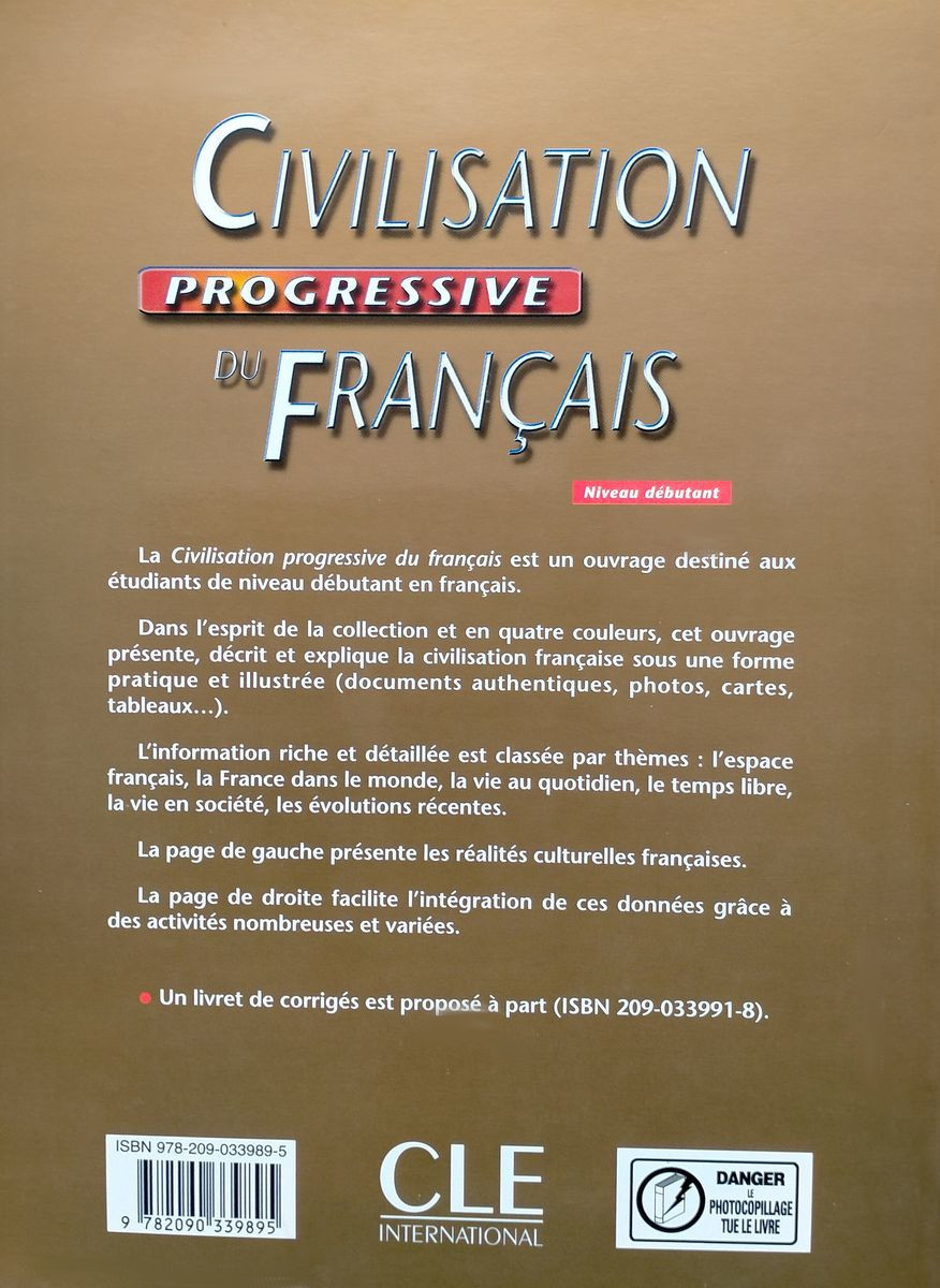 Civilisation Progressive du Francais Debutant Livre