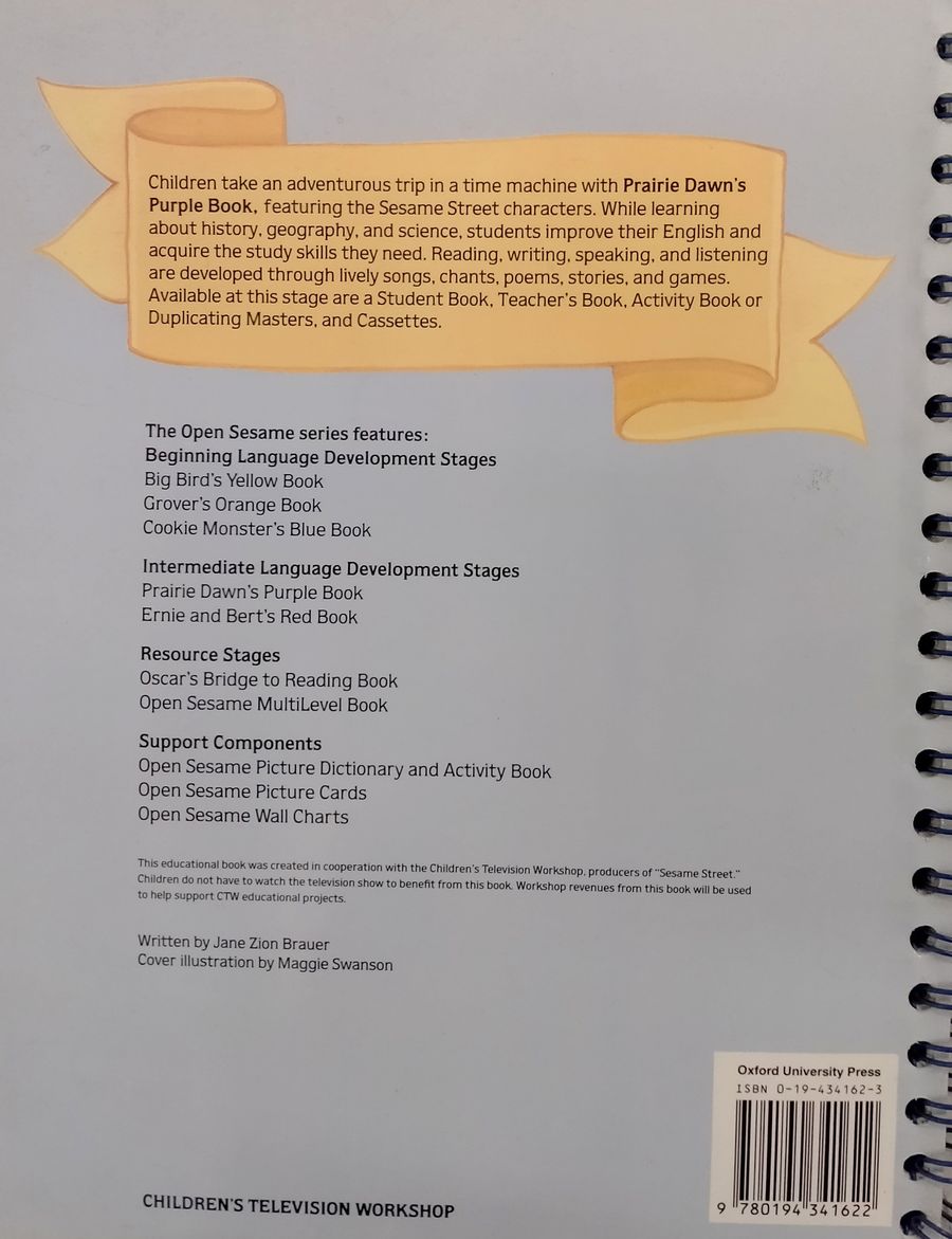 Open Sesame Prairie Dawn's Purple Book Teacher's Book