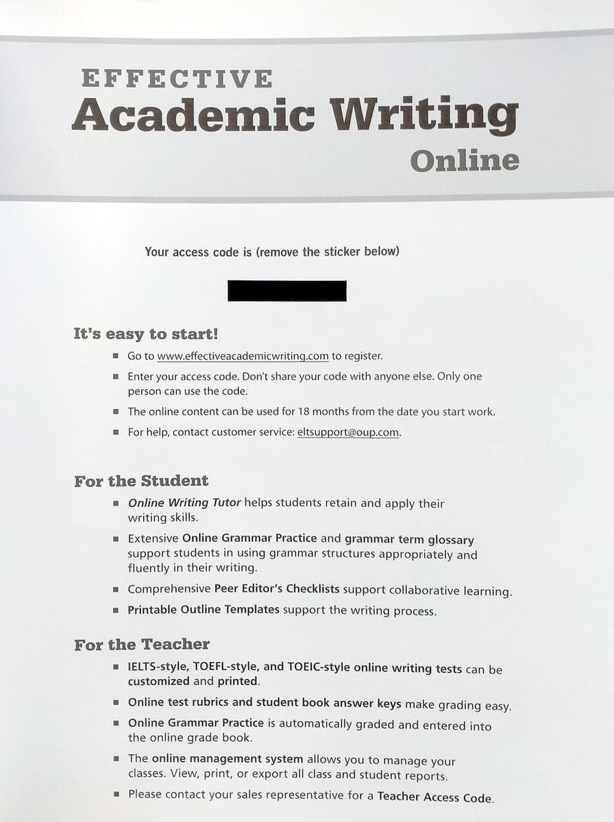 Effective Academic Writing  (2nd Edition) 3 Student Book with Online Access Code