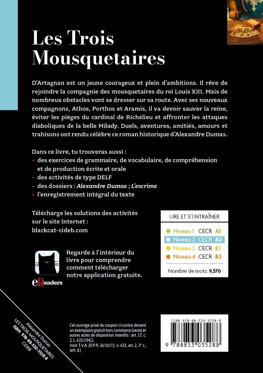 Lire et s'entrainer A2 Les Trois Mousquetaires + Audio