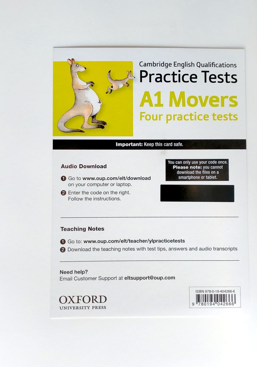 Cambridge English Qualifications Young Learners Practice Tests A1 Movers with Downloadable and Teachers' Notes