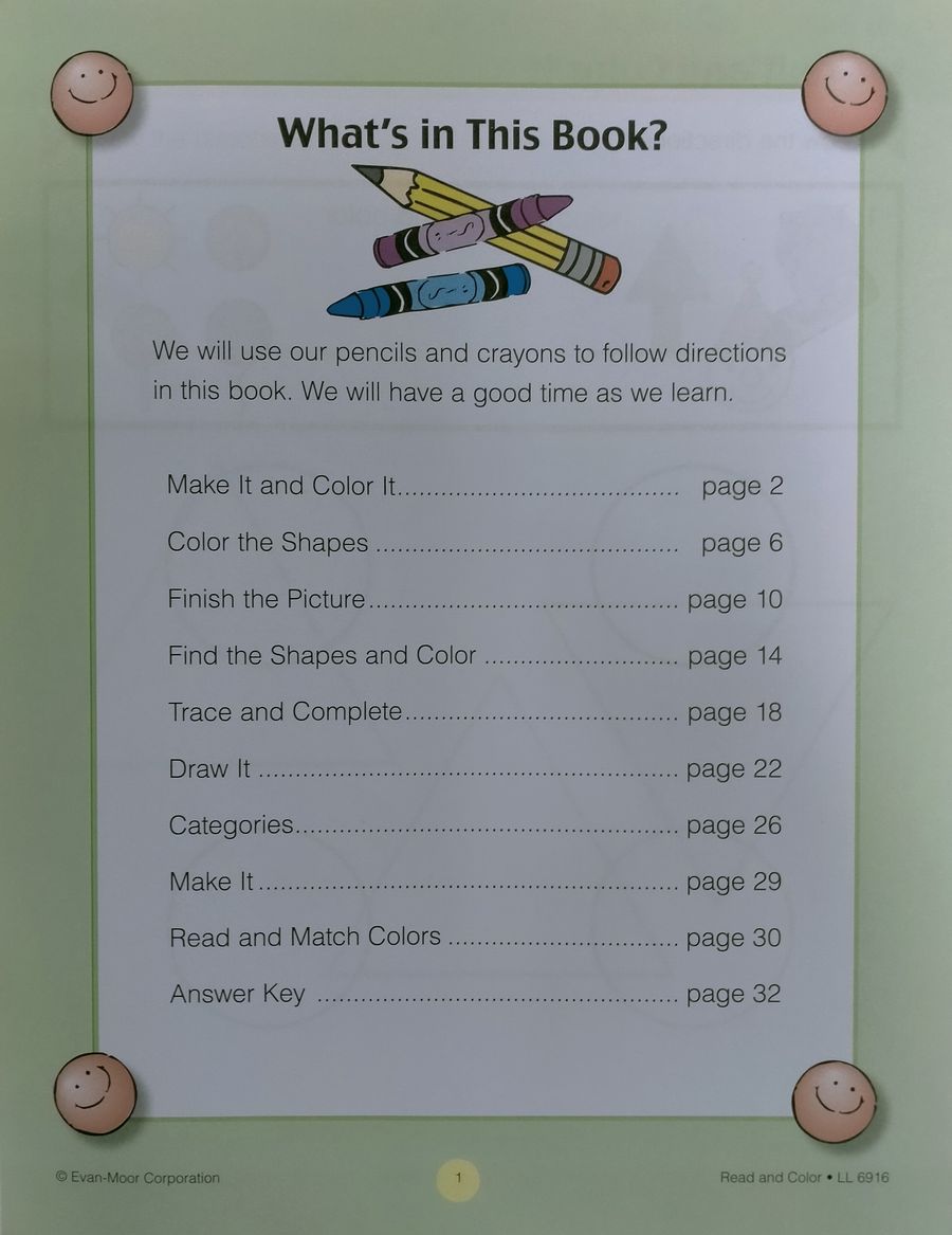 Learning Line Workbooks Read and Color Grades K-1
