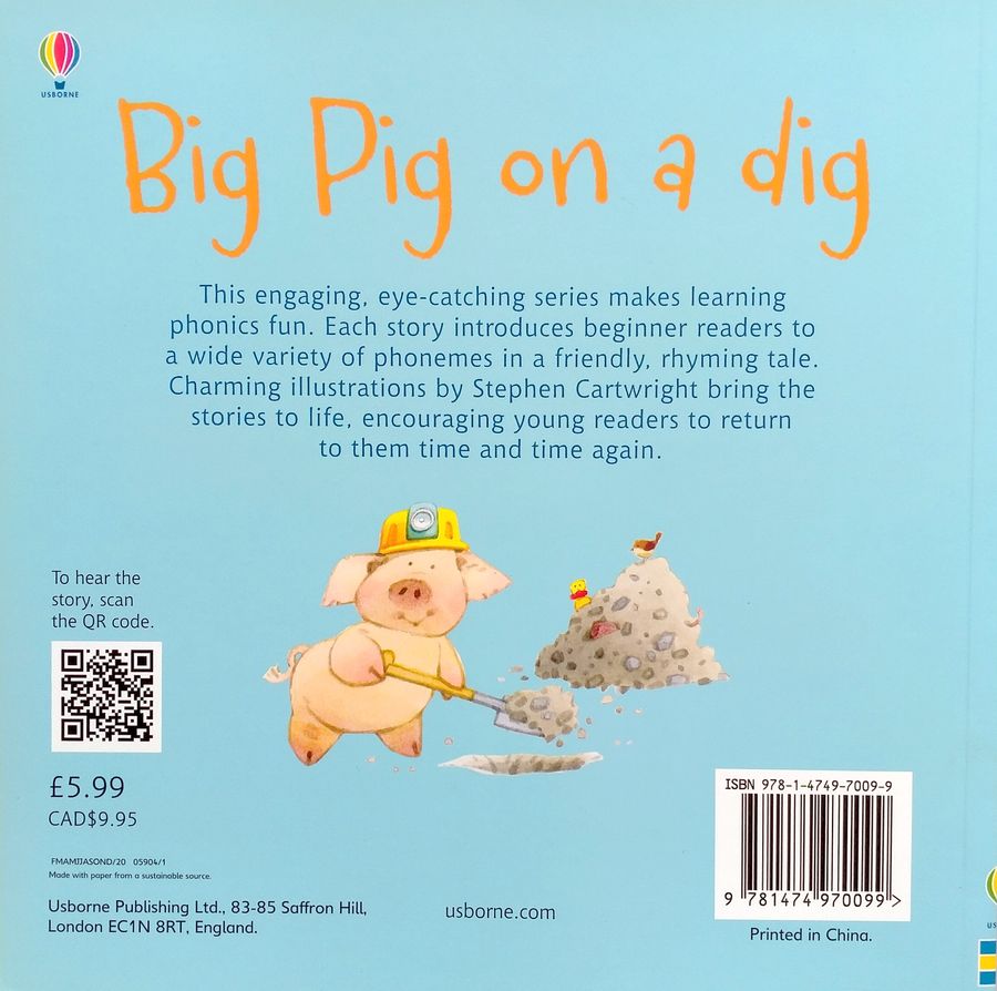 Usborne Phonics Readers Big Pig on a Dig