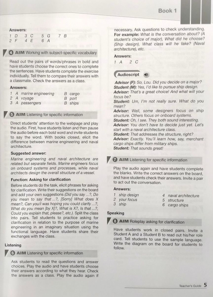 Career Paths Marine Engineering Teacher's Guide
