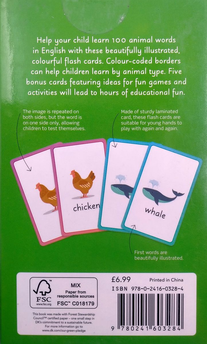 English for Everyone Junior First Words Animals Flash Cards