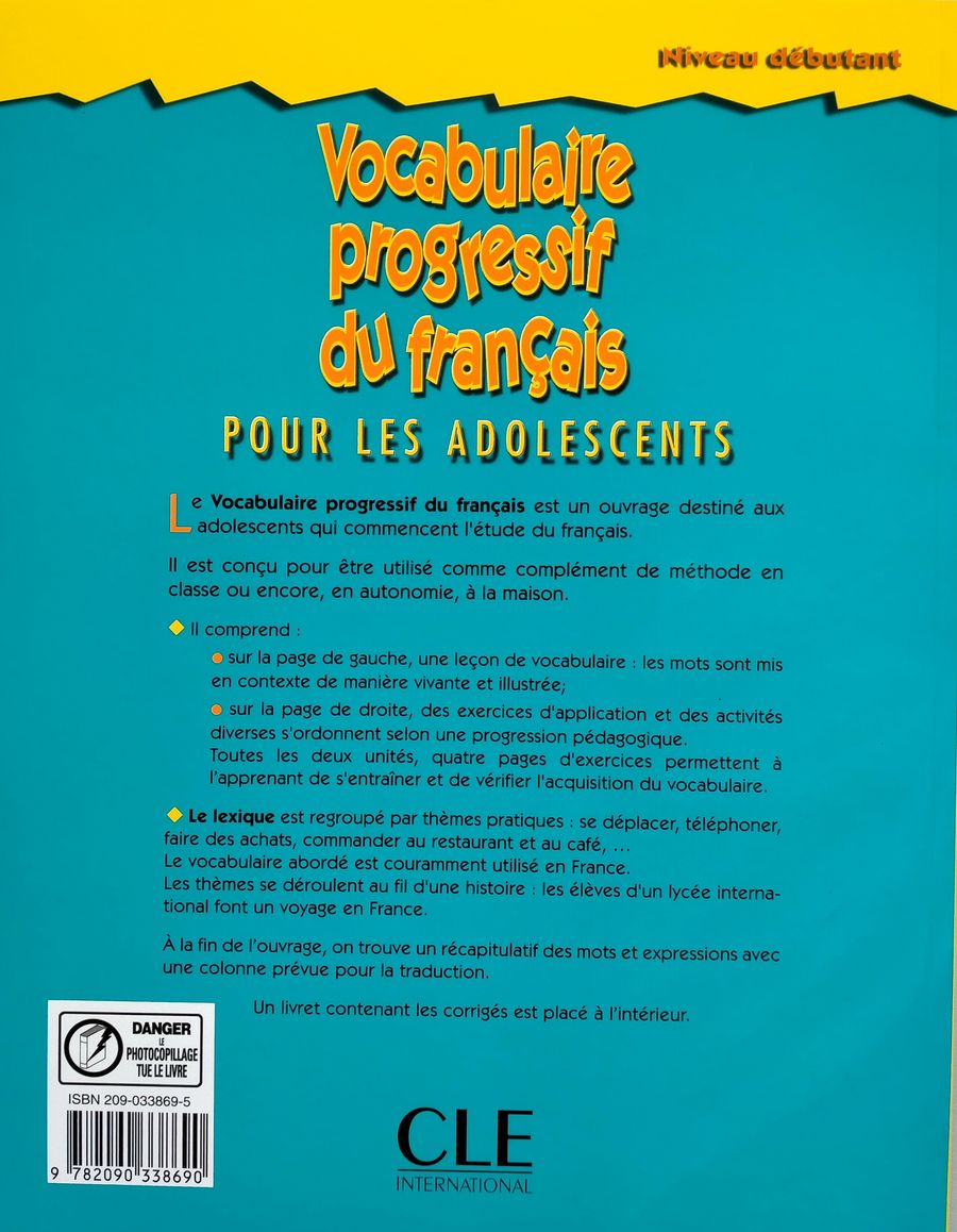 Vocabulaire Progressif du Francais pour les Adolescents Debutant Livre