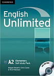 English Unlimited A2 Elementary Self-study Pack (Workbook with DVD-ROM)