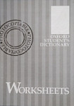 Oxford Student Dictionary Worksheets