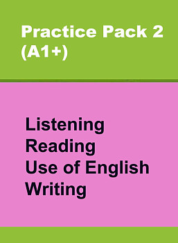 Сборник онлайн-тестов по английскому языку Practice Pack 2 (A1+) Listening, Reading, Use of English, Writing