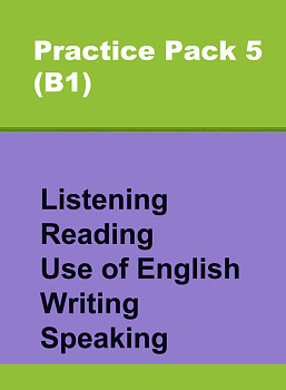 Сборник онлайн-тестов по английскому языку Practice Pack 5 (B1) Listening, Reading, Use of English, Writing, Speaking